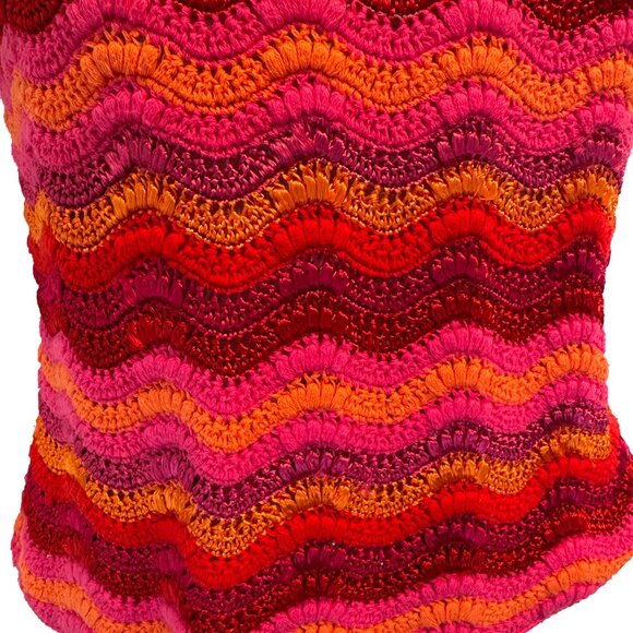 Wave Knit Cardigan & Tank Set Multicolor Lightweight Size M - Picture 7 of 9